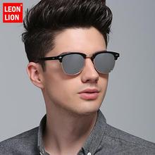 LeonLion 2019 Polarized Semi-Rimless Sunglasses Women/Men Vintage Rice Nail UV400 Classic Eyewear Brand Designer Sun Glasses