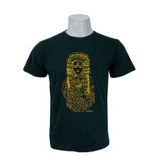 Wosa - Olive Green Round Neck Kumari Print Half Sleeve Tshirt for Men