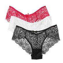 3 Pieces Panties Woman Underwear Briefs Sexy Lace Breathable