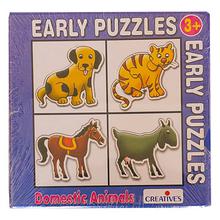 Creative Educational Aids Early Puzzles (Domestic Animals) -Blue