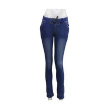 Blue Plain Denim Jogger Pant For Women