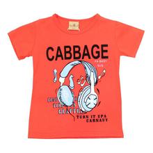 Black Cat Red Cabbage Printed T-Shirt For Boys - BCKG1736