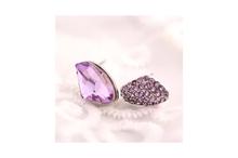 Woman Fashion Swarovski Purple Crystal Earrings