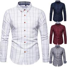 Long Sleeved Plaid Loose Men's Shirts