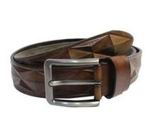 3D Designed Genuine Brown Leather Belt For Men