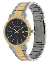 Titan Black Dial Stainless Steel Analog Strap Watch - 9493SM02J