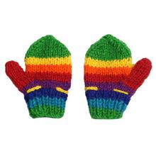 Multicolor Striped Woolen Gloves For Kids