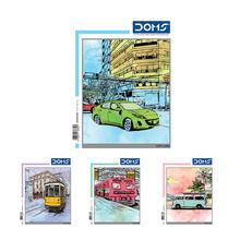 DOMS Single Line Ruled Notebook (City Life Series), 172 Pages - Pack Of 6, Art No.8630