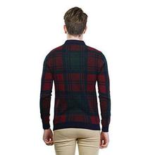 Men's Polo Neck Full Sleeve Jacquard Cotton Autumn Winter T-Shirt
