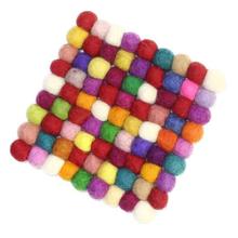 Multicolored Square Wool Tea Coaster