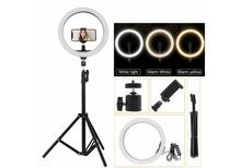 26cm USB Powered Ring Light with Mobile Holder  + 7 Feet Tripod Stand  for TikTok, Youtube, Selfie