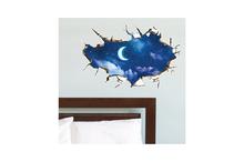 3D Removable Moon Living Room Home Decor Waterproof Wall Stickers