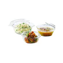 Borosil Casserole Set(700 ml + 1 Ltr + 1.5 Ltr)-3 Pcs