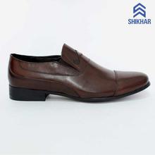 1718 Slip On Leather Formal Shoes For Men- Coffee