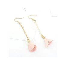 Unique Flower Women's Hanging Earrings Circle Earrings Pink