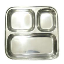 Everest Stainless Steel 9" Square Partition Plate - 4 Pcs. Set