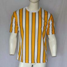 New long Yellow Stripped lining T-shirt For Men