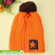 Winter Warm Baby Toddler Kid Star Cute Ball Hat Wool Knitted Crochet Beanie Cap