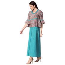 Khushal K Women's Cotton Top With Palazzo Set