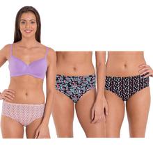 Jockey Printed Pack of 3 Hipster Panties For Women (1406) - Assorted