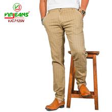 Virjeans Stretchable Cotton Check Chinos Pant for Men (VJC 712) Cream