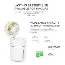 2000 mAh Battery Fan with Air Humidifier 400ML USB Aroma