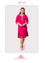 Pink brocade laced kurti with leggings