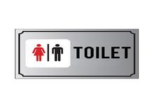 AS5 Self Adhesive TOILET Door Sign for Office / Restaurant / Hotel and More