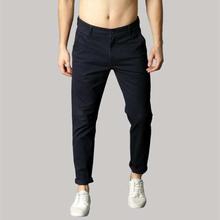 Blue Stretchable Cotton Pants For Men By Nyptra