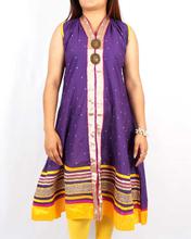 Saavya Design'S Women Embroidered Purple/ Yellow Kurti