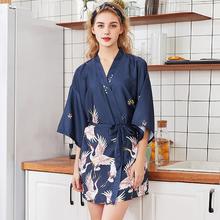 Fashion Women's Summer Mini Kimono Robe Lady Rayon Bath Gown
