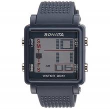 Sonata Super Fibre Digital Grey Dial Men's Watch-77043PP02