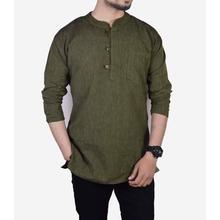 3 Buttoned Summer Comfortable Cotton Kurta Shirt For Men