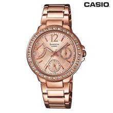 Casio Sheen Round Dial Chronograph Watch For Women -SHE-3805PG-9AUDR