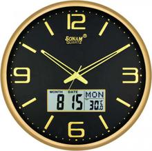 SONAM Quartz Double Time Designers Design Analog and Digital Wall clock-Model 14007