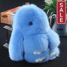 SALE - 14cm Cute Pluff Bunny Keychain Rex Genuine Rabbit Fur
