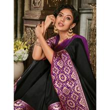 Stylee Lifestyle Black Art Silk Jacquard Saree (1700)