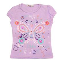 Purple Butterfly Printed Tops For Girls