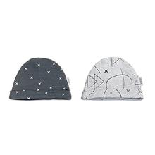 Mother's Choice Pack Of 2 Baby Cap (Black/Grey)