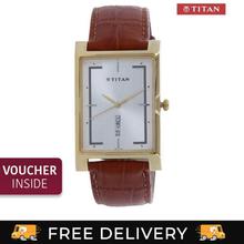 Titan 1641YL03 Silver Dial Leather Strap Watch For Men