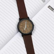 Brown Wood Pattern Dial Trendy Analog Unisex Watch