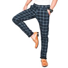 Virjeans Stretchable Cotton Check Blue Chinos Pant for Men (VJC 714)