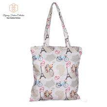 Cotton Linen Printed Shoulder Women Canvas Tote Handbag