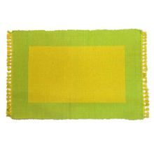 Green/Yellow Tasseled Placemat Set - 6 Pcs