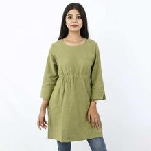 Green Quarter Sleeve Top For Women