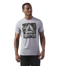 Reebok Medium Grey Camo Logo Training T-Shirt For Men - CF3849