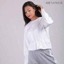 METAPHOR White Ruffle Design Top (Plus Size) For Women - MS04A