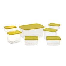 All Time Plastics Polka Container Set, 7-Pieces, Yellow