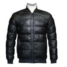 Black/Grey Camouflaged Down Style Bomber Jacket For Men