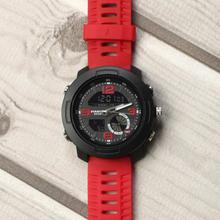 Piaoma Red/Black Analog Rubber Strap Sports Watch For Men